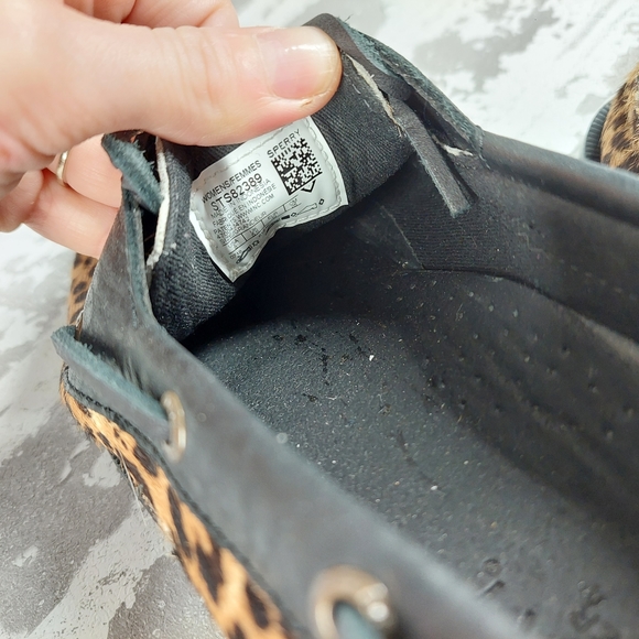 Sperry Top-Sider Women's Cheetah Print Boat Shoe Tan Multi Leather Loafers V243 - Picture 11 of 12